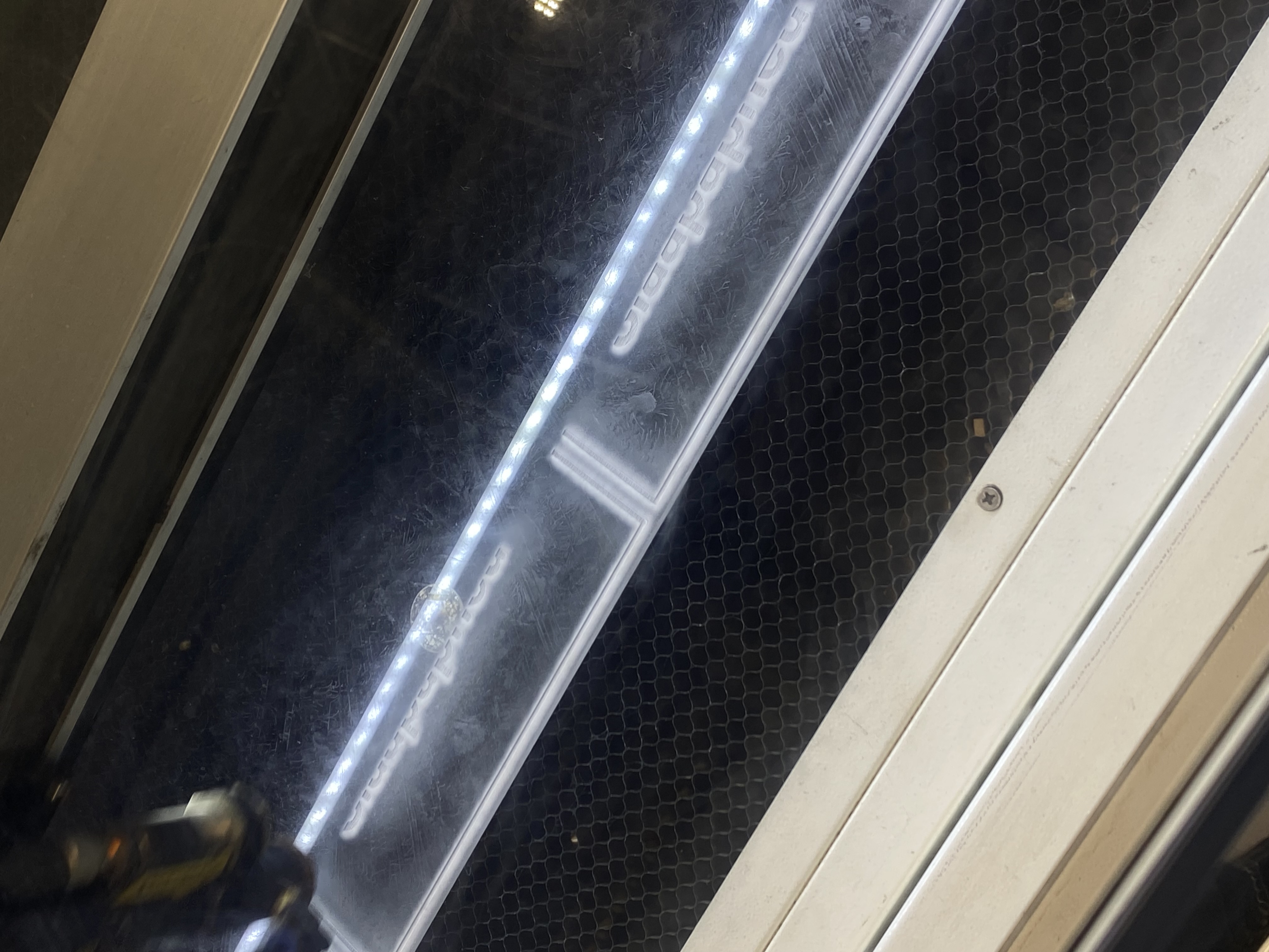 Engraving the acrylic cards